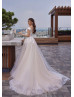 Illusion Neck Beaded Lace Tulle Sexy Modern Wedding Dress